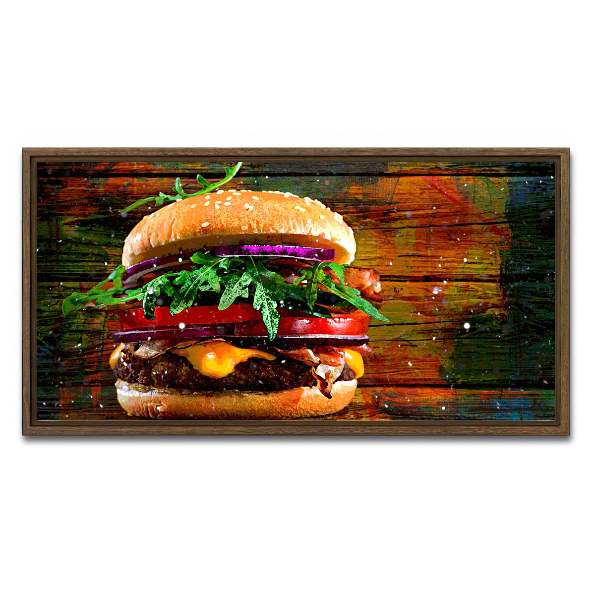 AUTO-MOCKUP WHITE | Hamburger | 1 Piece | Walnut Framed Canvas | group=2x1