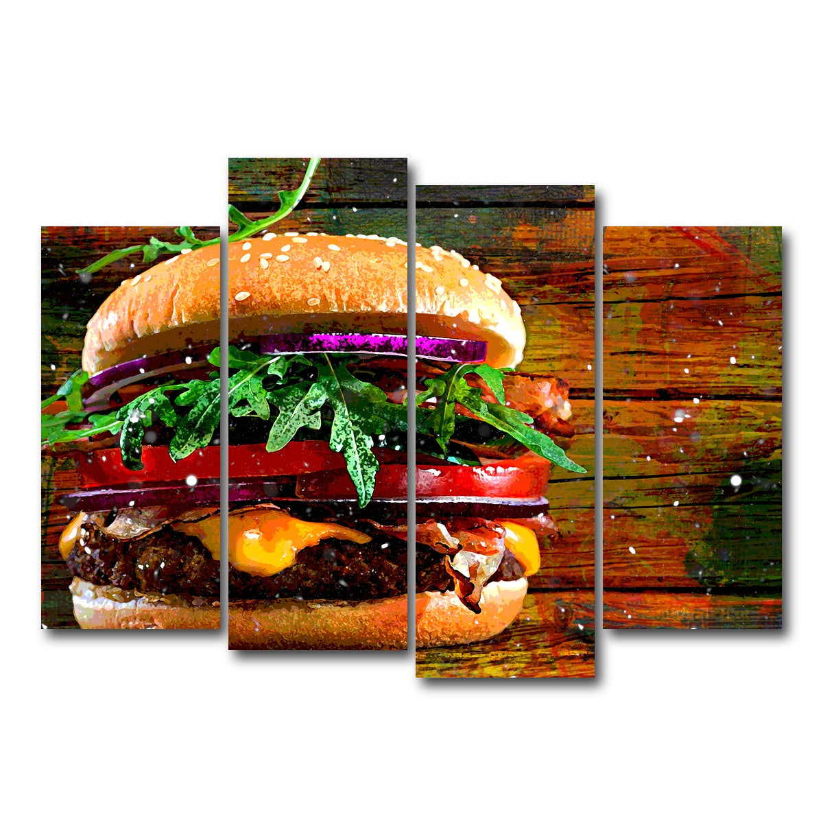 AUTO-MOCKUP WHITE | Hamburger | 4 Piece | Gallery Wrap Canvas | group=4_normal