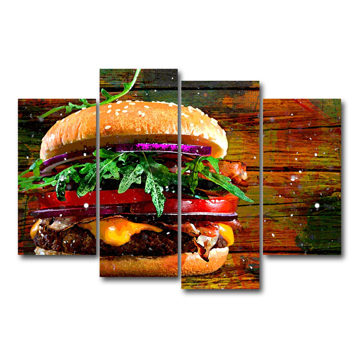 AUTO-MOCKUP WHITE | Hamburger | 4 Piece | Gallery Wrap Canvas | group=4_short