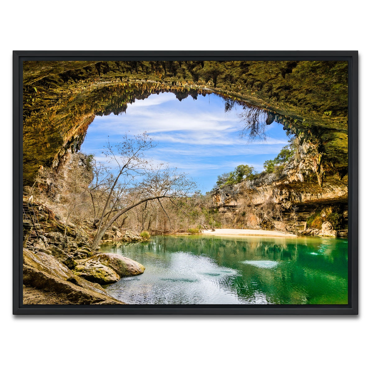 AUTO-MOCKUP WHITE | Hamilton Pool Preserve | 1 Piece | Black Framed Canvas | group=4x3