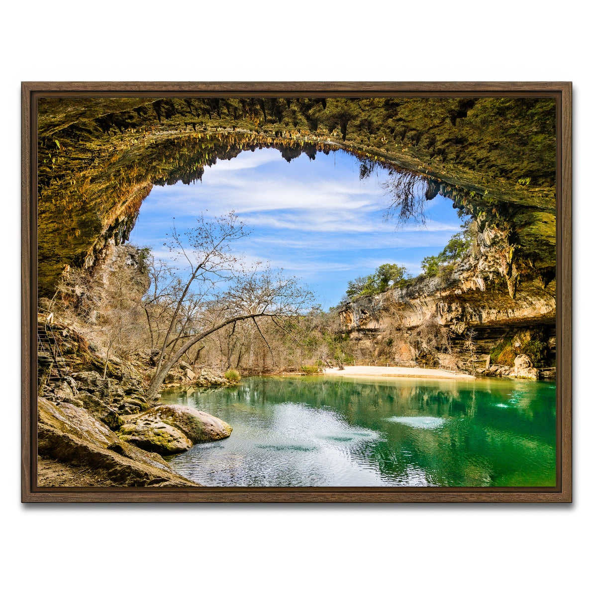 AUTO-MOCKUP WHITE | Hamilton Pool Preserve | 1 Piece | Walnut Framed Canvas | group=4x3