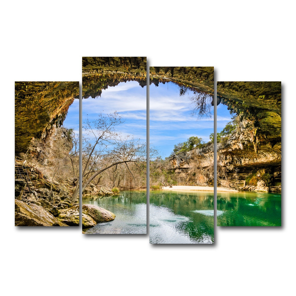 AUTO-MOCKUP WHITE | Hamilton Pool Preserve | 4 Piece | Gallery Wrap Canvas | group=4_normal