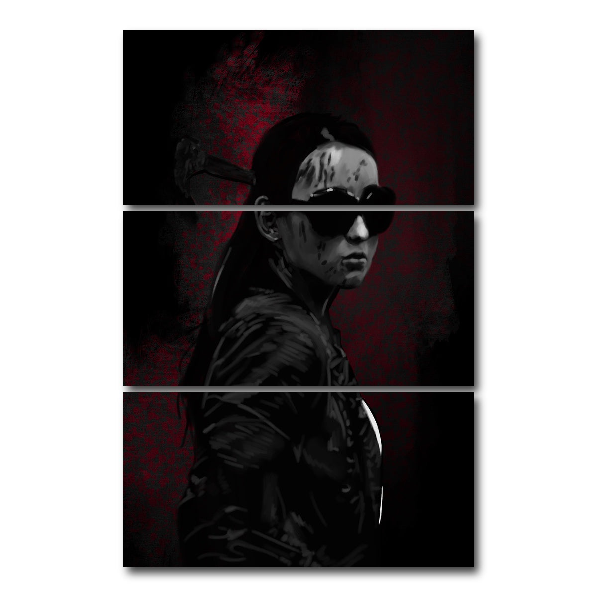 AUTO-MOCKUP WHITE | Hammer Girl | 3 Piece | Gallery Wrap Canvas | group=12x24_stacked