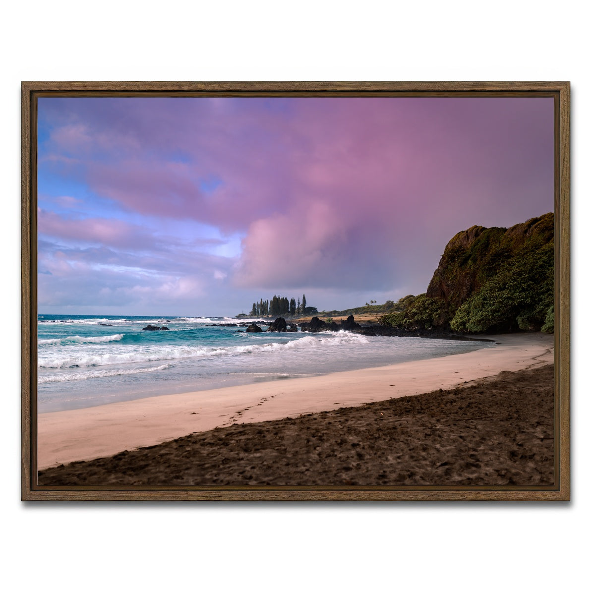 AUTO-MOCKUP WHITE | Hamoa Sunrise | 1 Piece | Walnut Framed Canvas | group=4x3