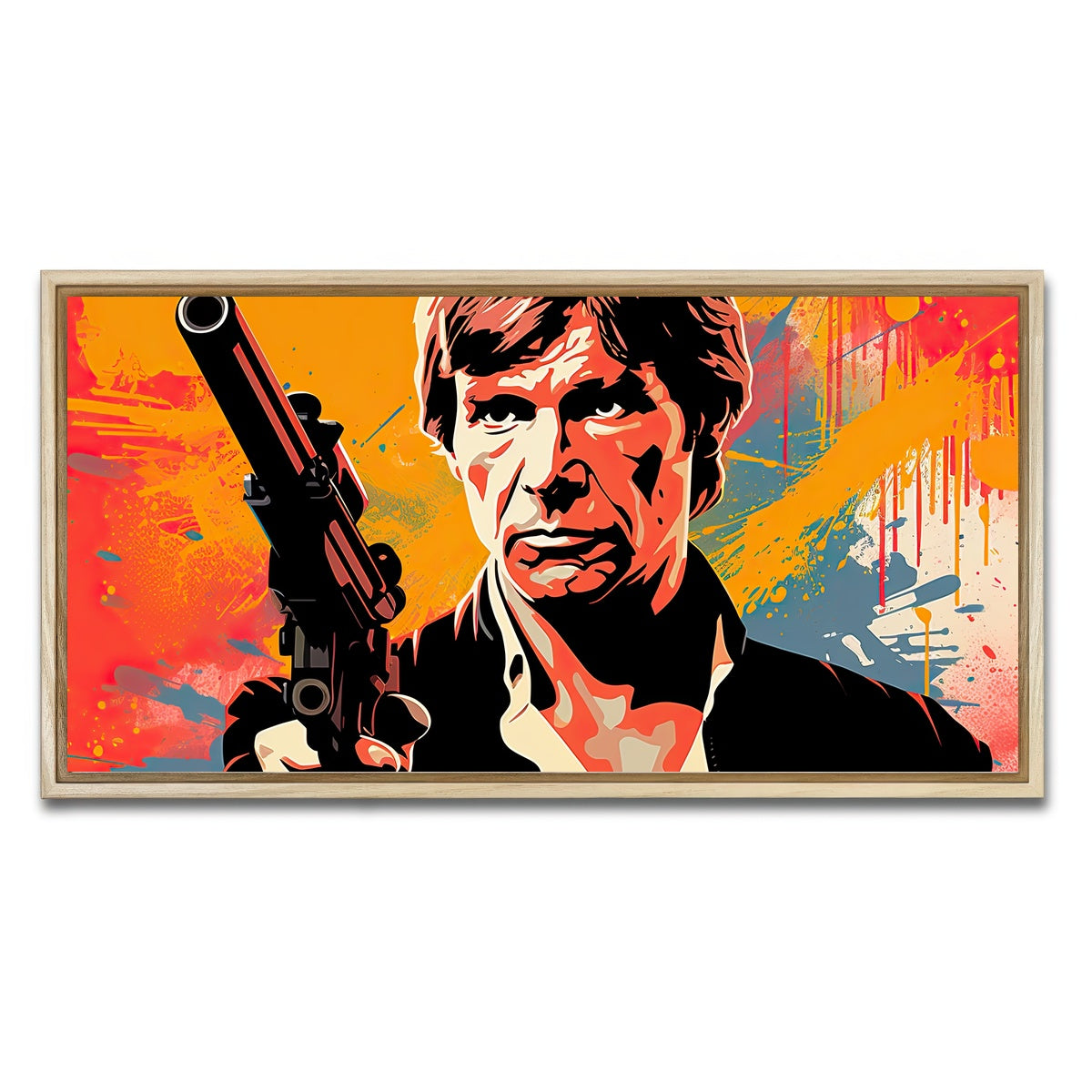 AUTO-MOCKUP WHITE | Han Solo Warhol style | 1 Piece | Natural Framed Canvas | group=2x1