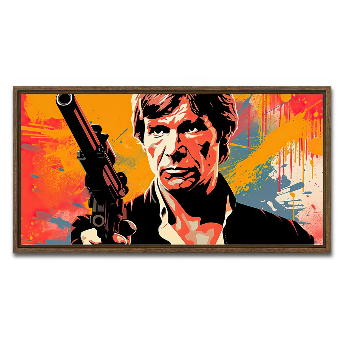 AUTO-MOCKUP WHITE | Han Solo Warhol style | 1 Piece | Walnut Framed Canvas | group=2x1
