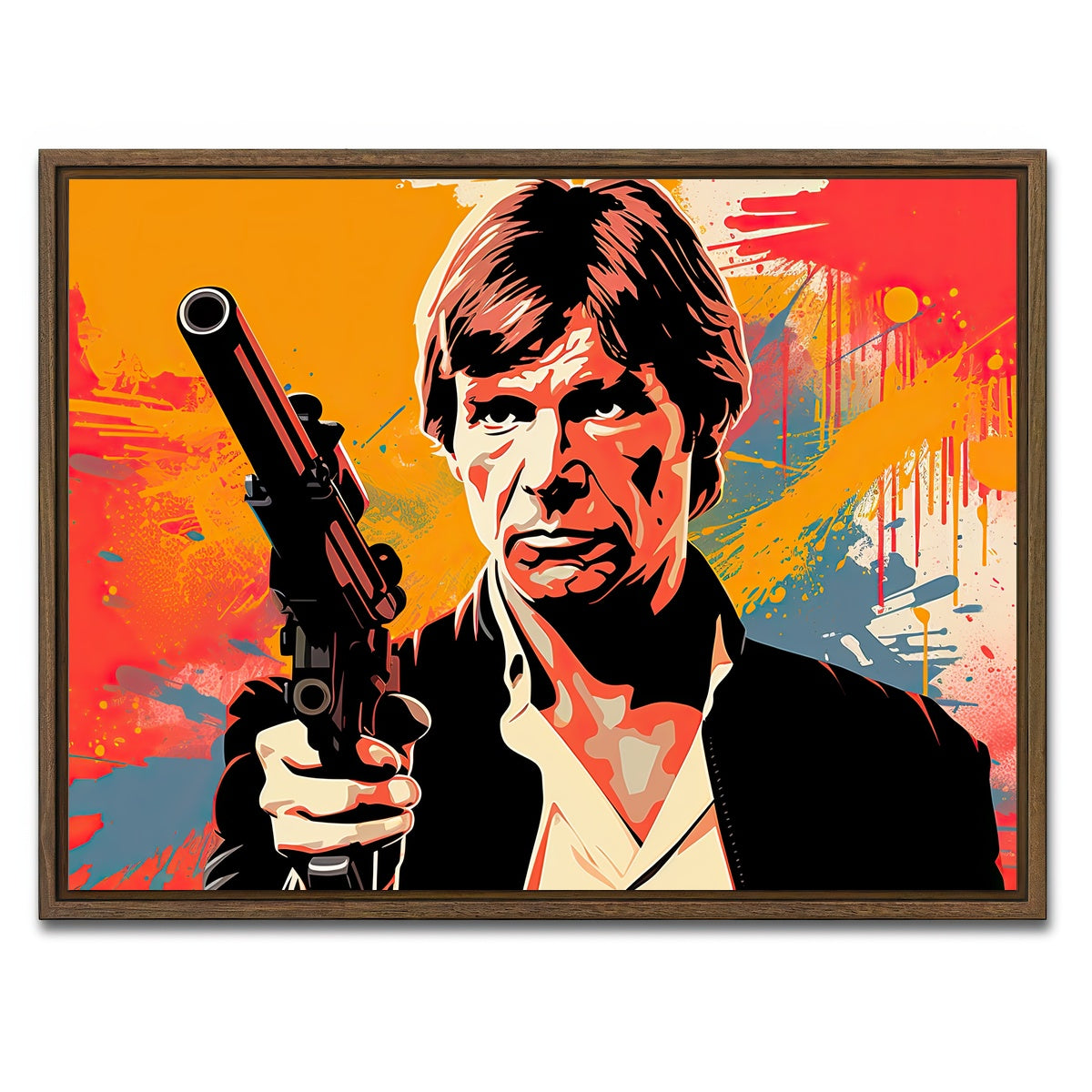 AUTO-MOCKUP WHITE | Han Solo Warhol style | 1 Piece | Walnut Framed Canvas | group=4x3