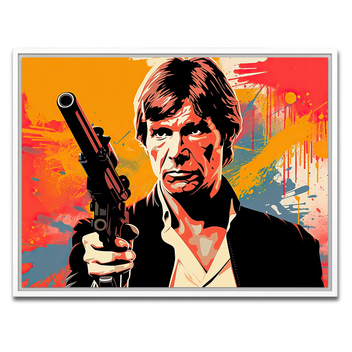 AUTO-MOCKUP WHITE | Han Solo Warhol style | 1 Piece | White Framed Canvas | group=4x3