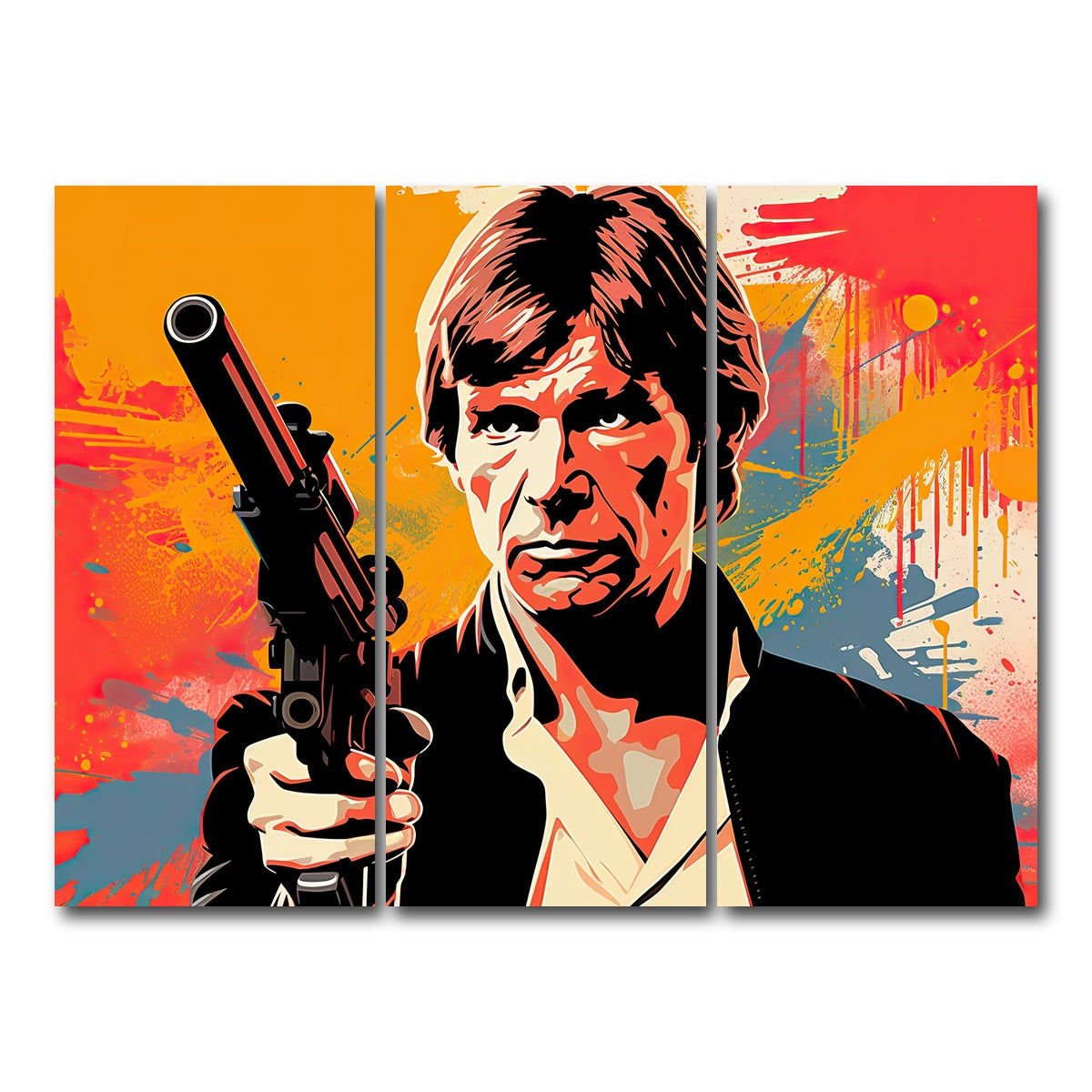 AUTO-MOCKUP WHITE | Han Solo Warhol style | 3 Piece | Gallery Wrap Canvas | group=8x18