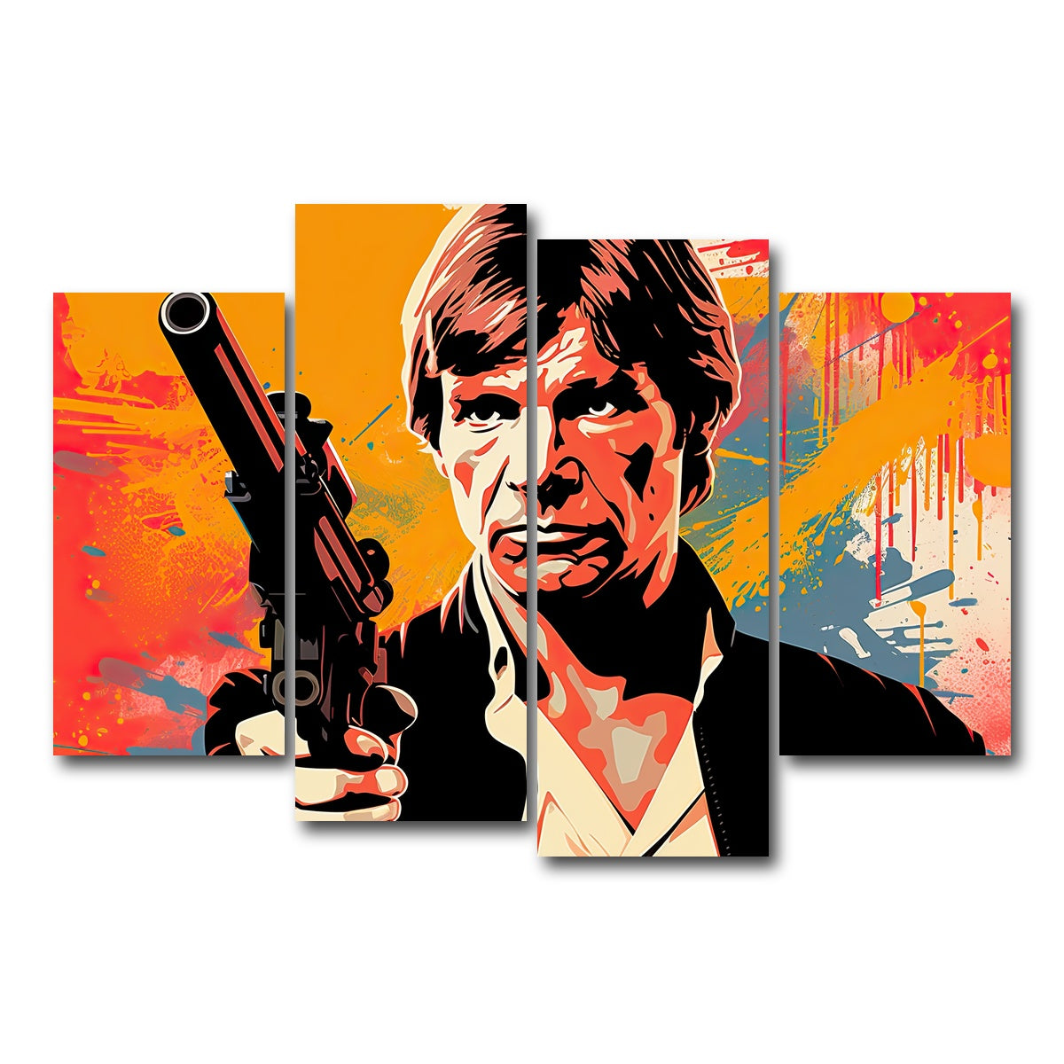 AUTO-MOCKUP WHITE | Han Solo Warhol style | 4 Piece | Gallery Wrap Canvas | group=4_short