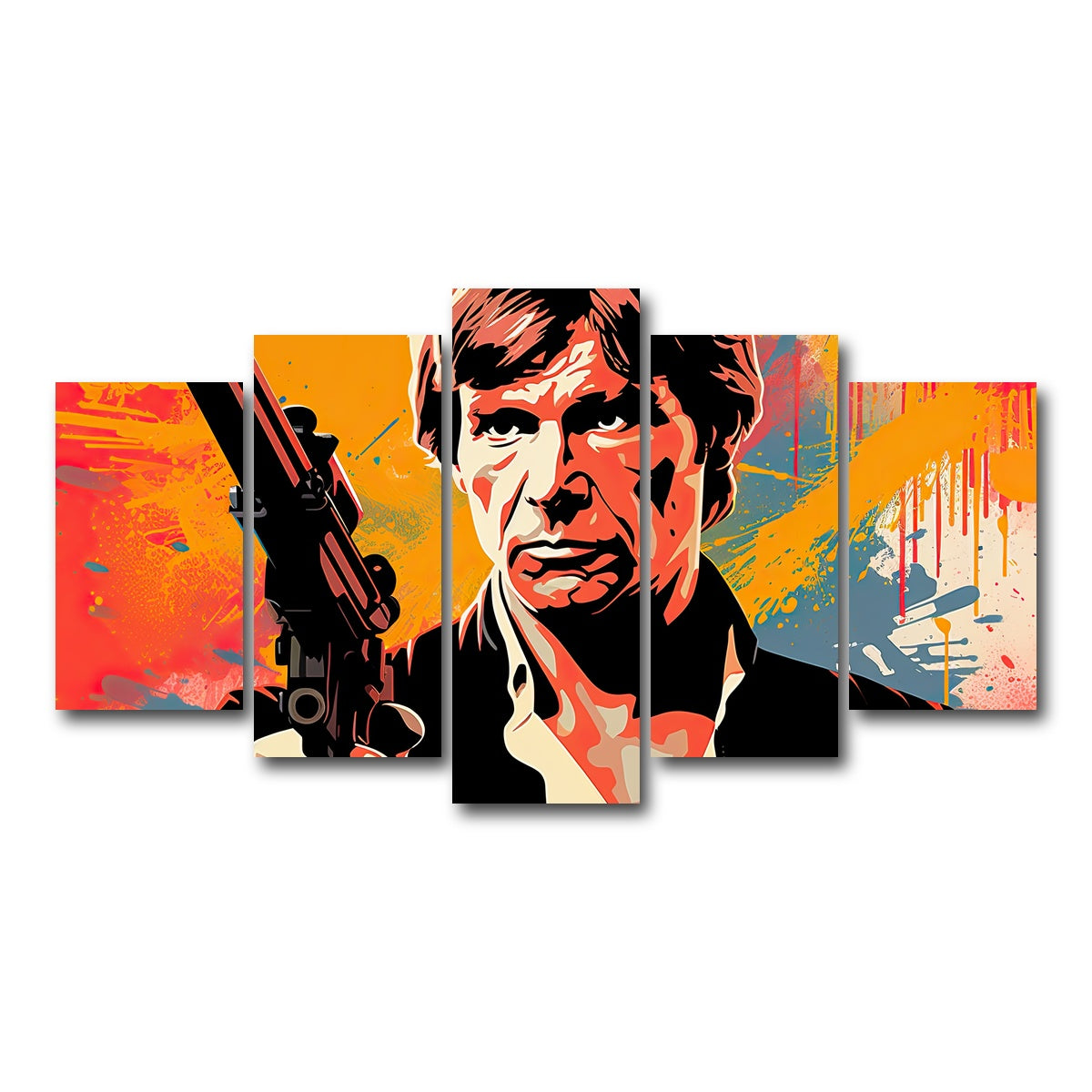 AUTO-MOCKUP WHITE | Han Solo Warhol style | 5 Piece | Gallery Wrap Canvas | group=5_normal