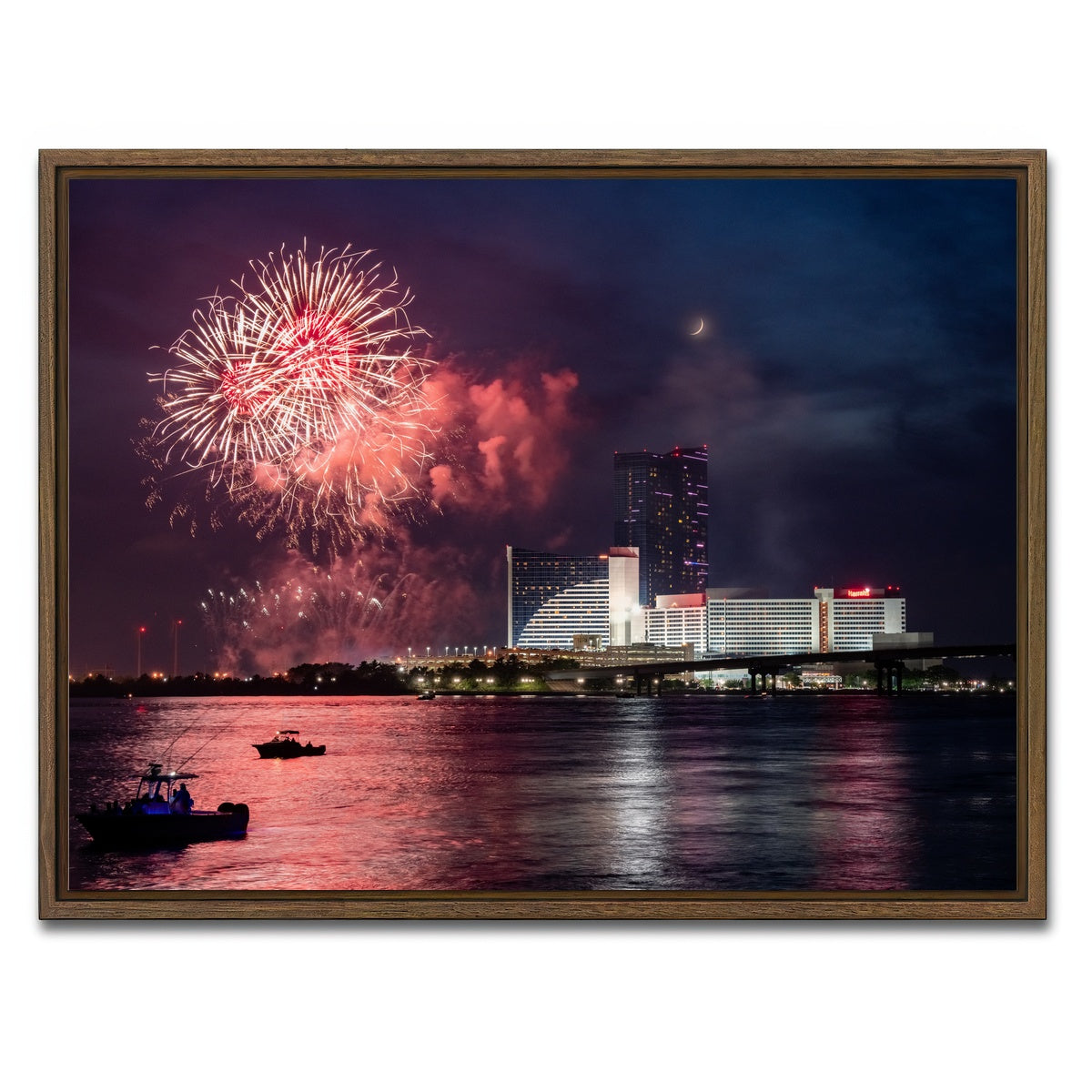 AUTO-MOCKUP WHITE | Happy 4th | 1 Piece | Walnut Framed Canvas | group=4x3
