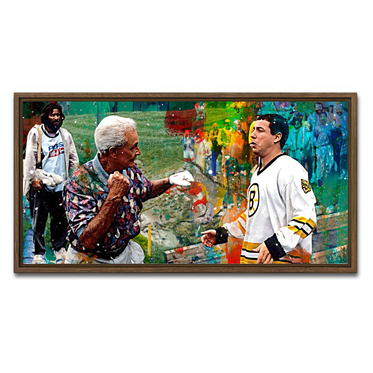 AUTO-MOCKUP WHITE | Happy Gilmore & Bob Barker | 1 Piece | Walnut Framed Canvas | group=2x1