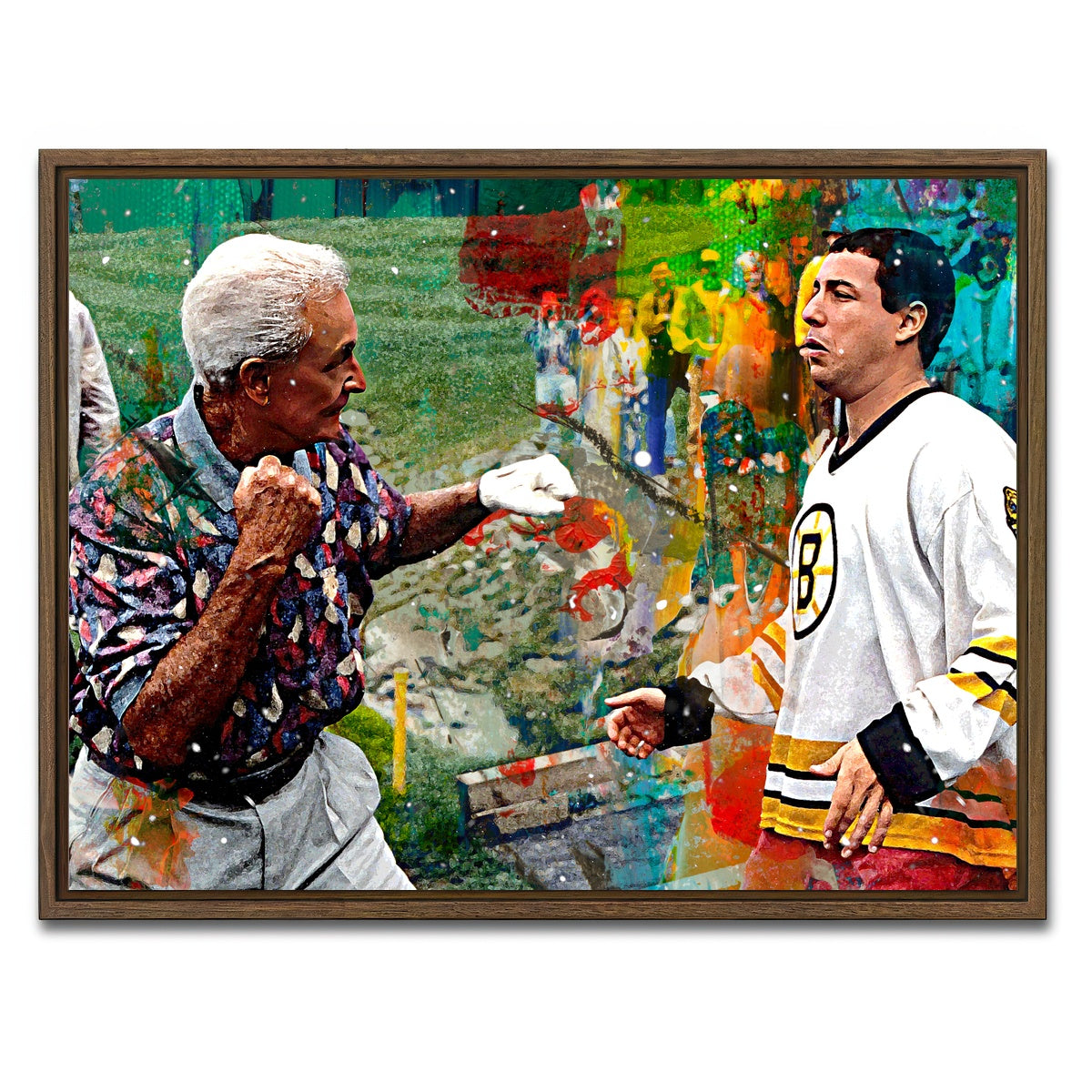 AUTO-MOCKUP WHITE | Happy Gilmore & Bob Barker | 1 Piece | Walnut Framed Canvas | group=4x3