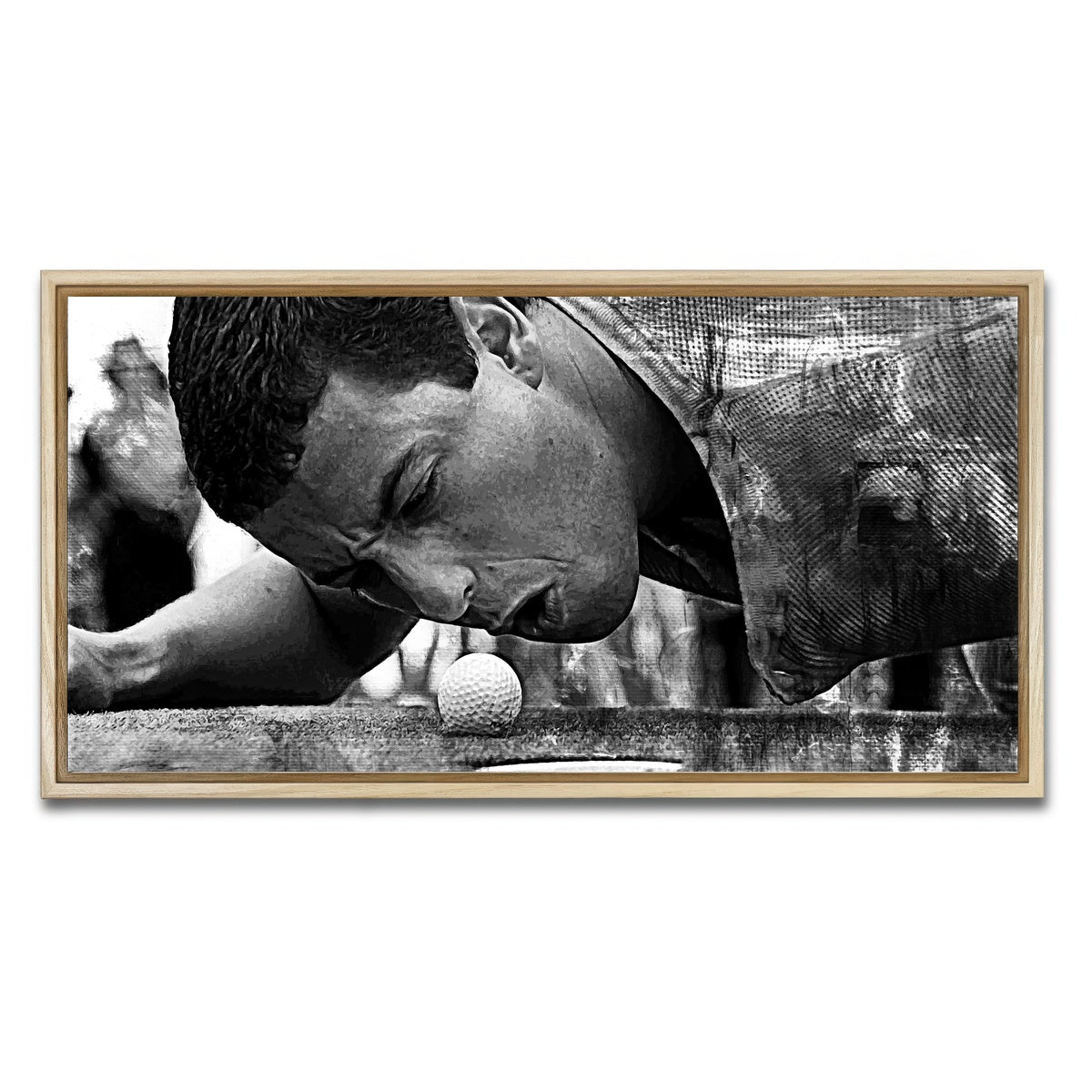 AUTO-MOCKUP WHITE | Happy Gilmore Grayscale | 1 Piece | Natural Framed Canvas | group=2x1