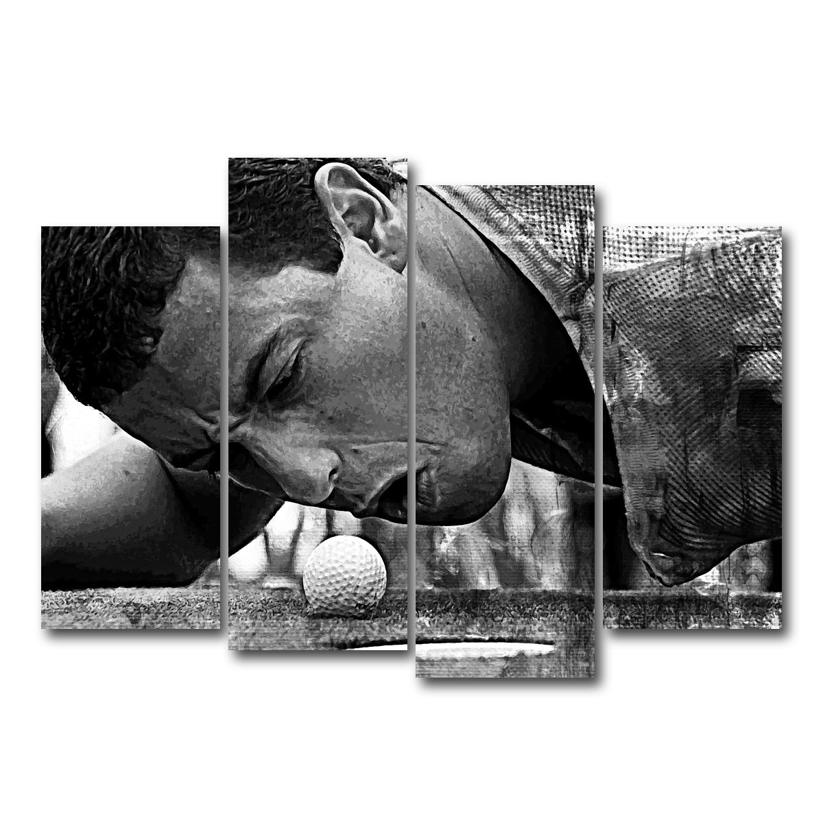 AUTO-MOCKUP WHITE | Happy Gilmore Grayscale | 4 Piece | Gallery Wrap Canvas | group=4_normal