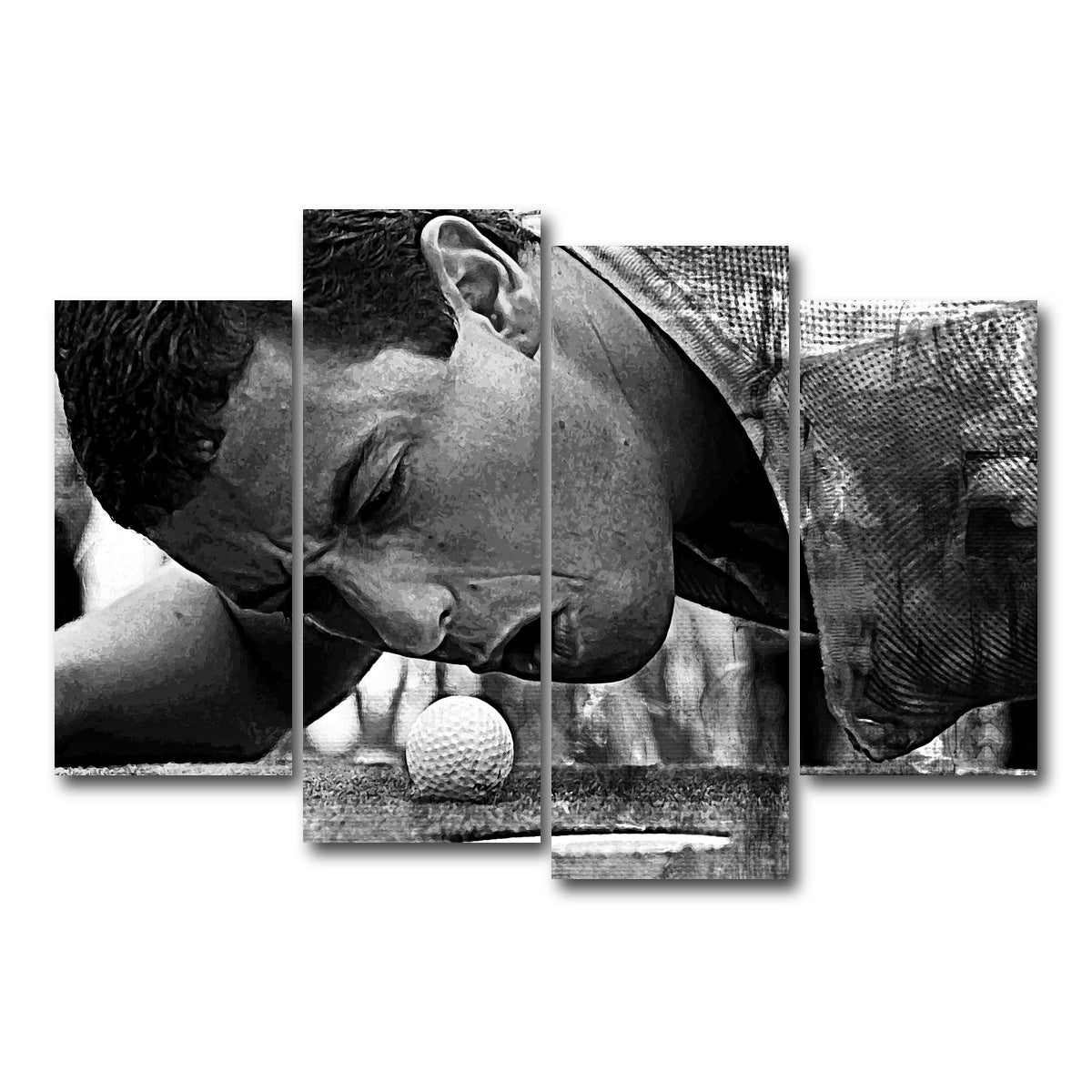 AUTO-MOCKUP WHITE | Happy Gilmore Grayscale | 4 Piece | Gallery Wrap Canvas | group=4_short