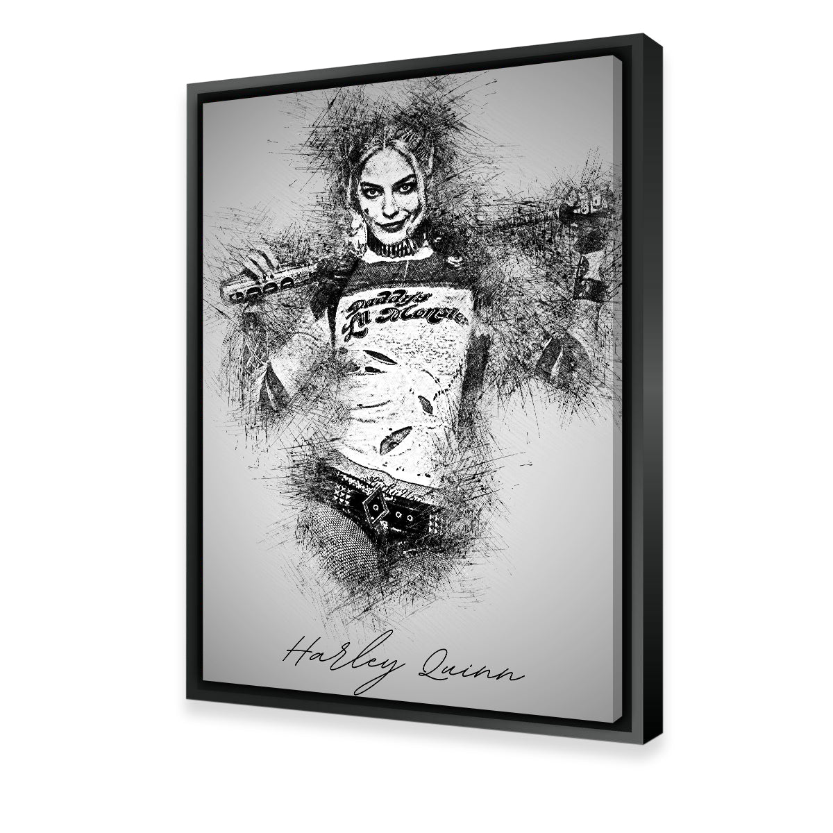 Harley Quinn Sketch Wall Art