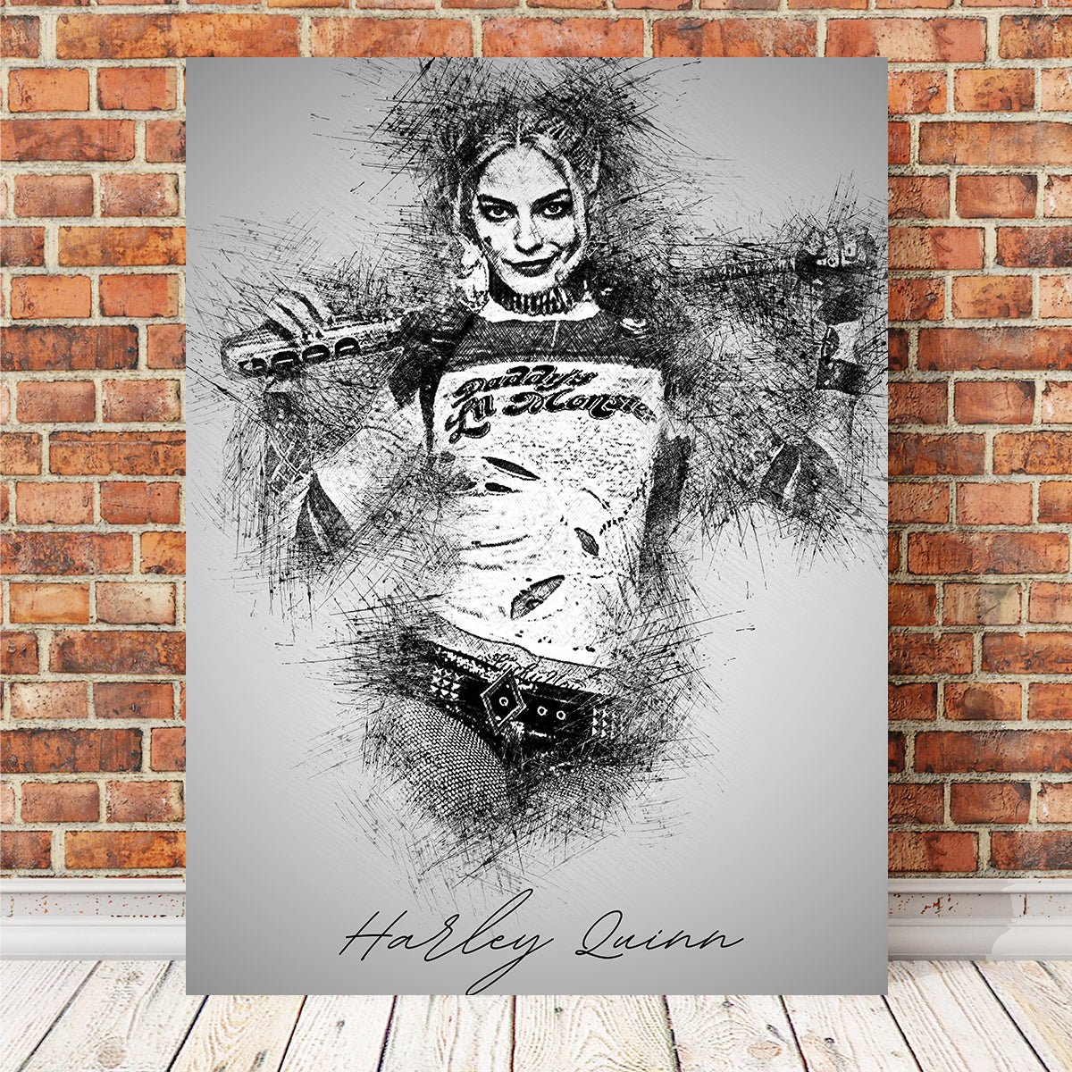 Harley Quinn Sketch Wall Art