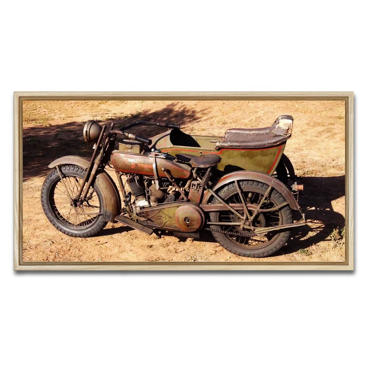 AUTO-MOCKUP WHITE | Harley Davidson 1919 | 1 Piece | Natural Framed Canvas | group=2x1