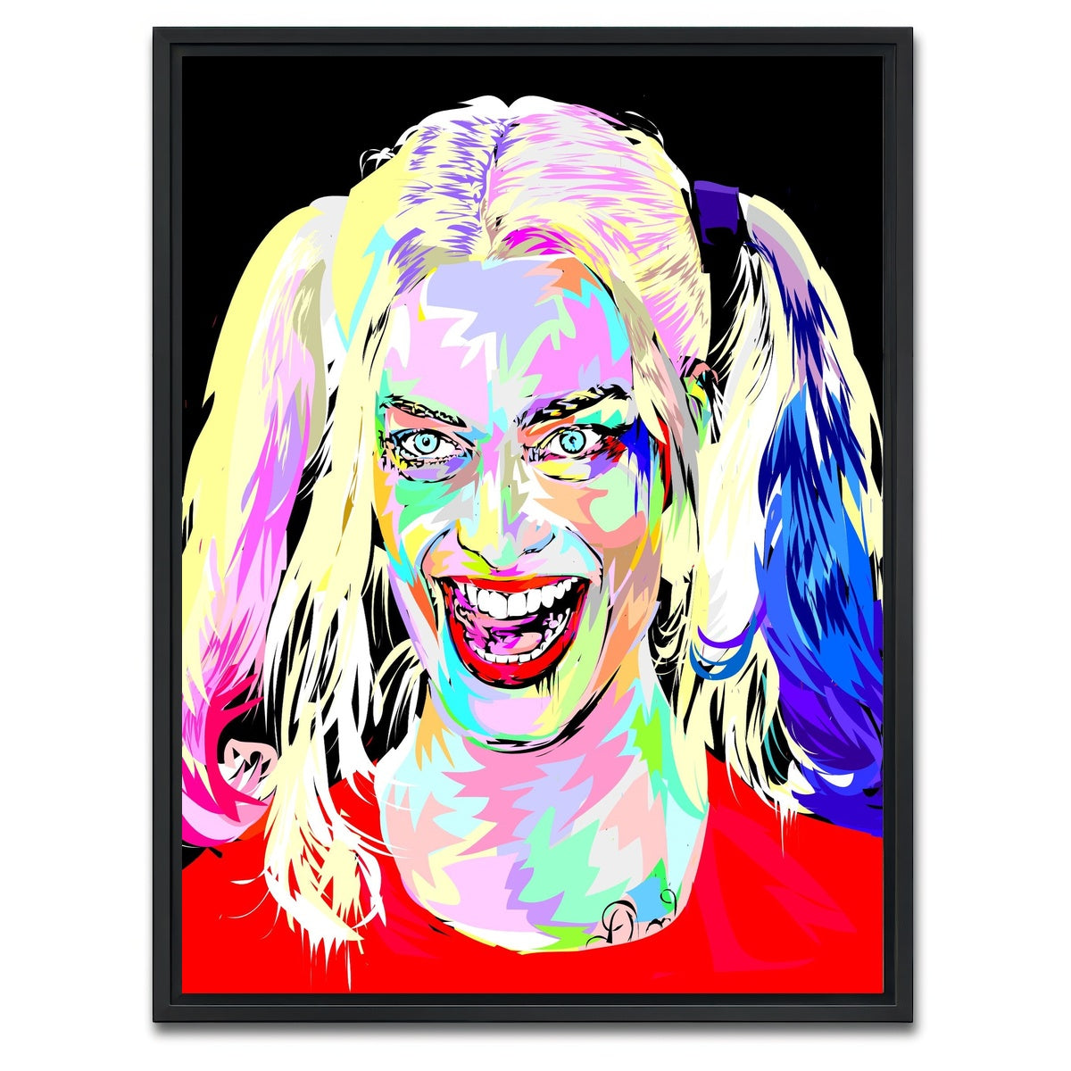 AUTO-MOCKUP WHITE | Harley Quinn Colors | 1 Piece | Black Framed Canvas | group=3x4