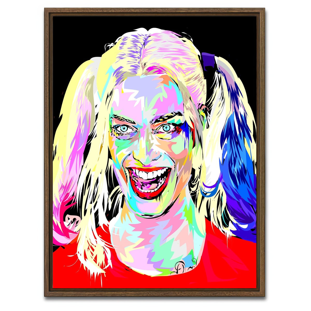 AUTO-MOCKUP WHITE | Harley Quinn Colors | 1 Piece | Walnut Framed Canvas | group=3x4