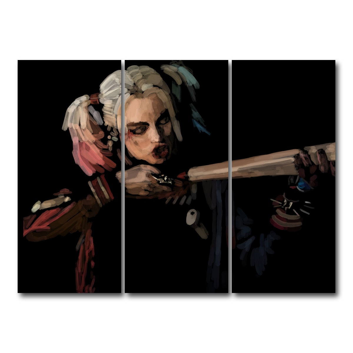 AUTO-MOCKUP WHITE | Harley Quinn | 3 Piece | Gallery Wrap Canvas | group=8x18