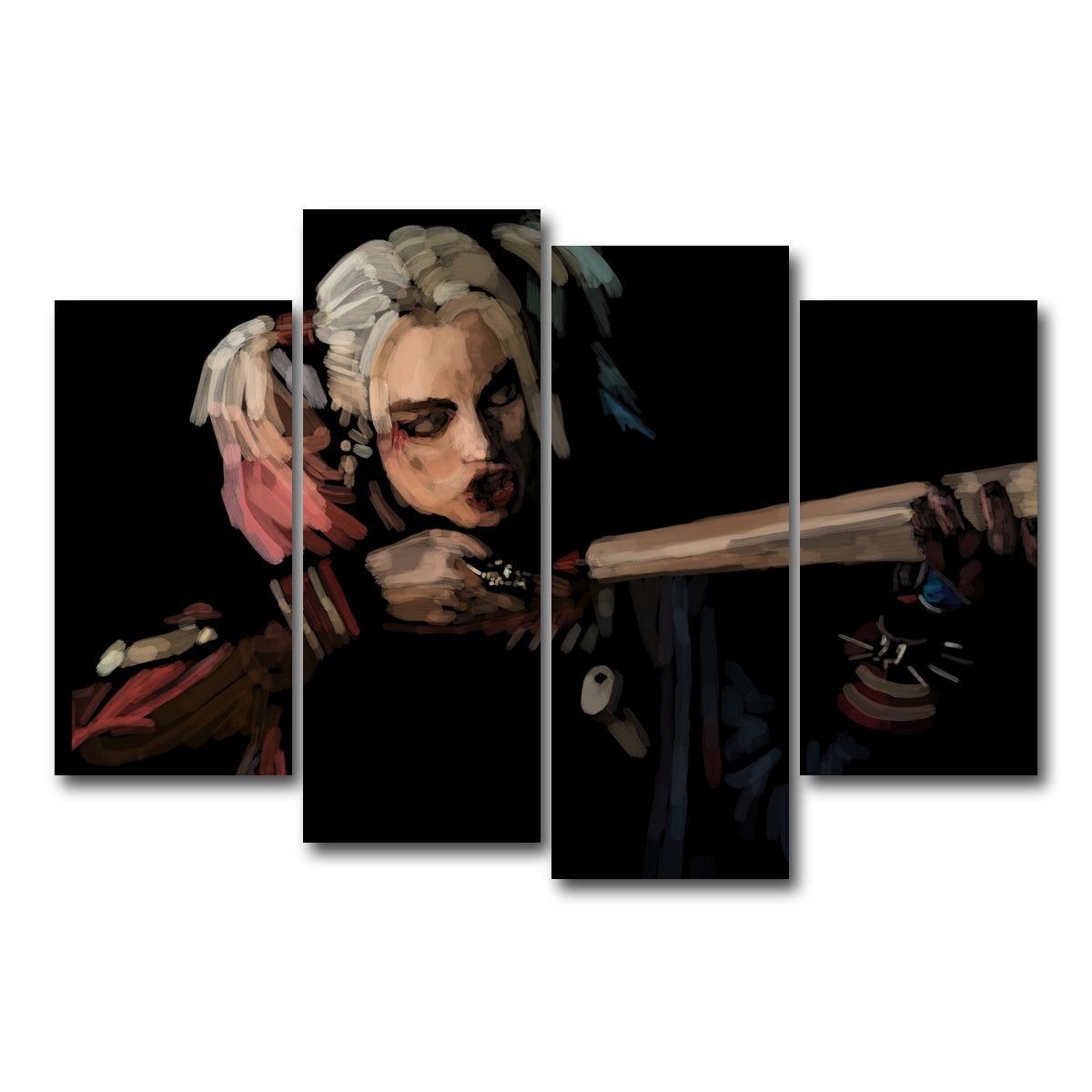 AUTO-MOCKUP WHITE | Harley Quinn | 4 Piece | Gallery Wrap Canvas | group=4_short