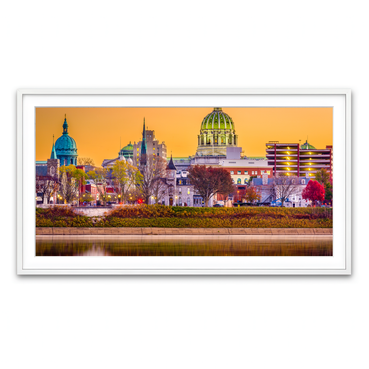 Framed Print 2x1 White
