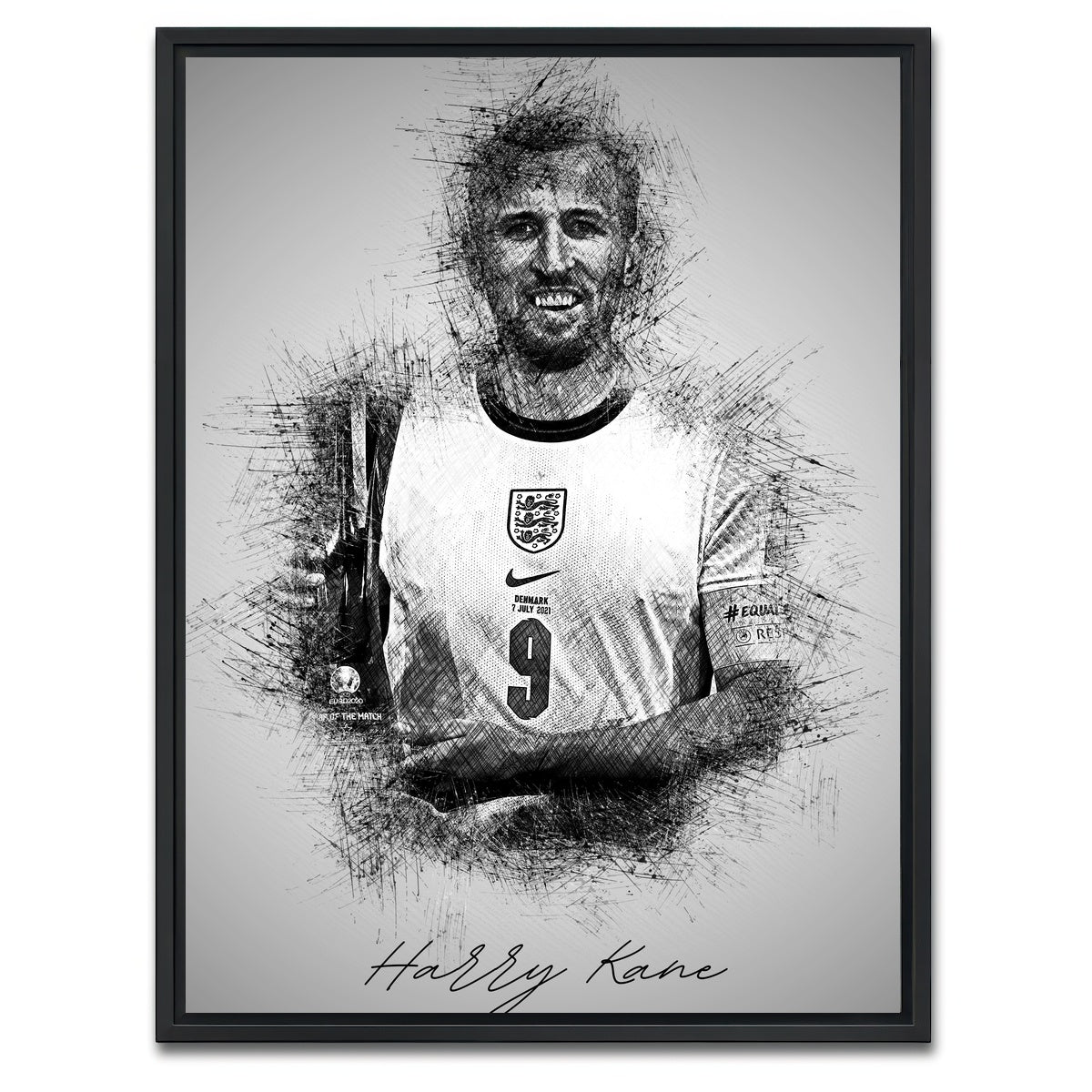 AUTO-MOCKUP WHITE | Harry Kane | 1 Piece | Black Framed Canvas | group=3x4