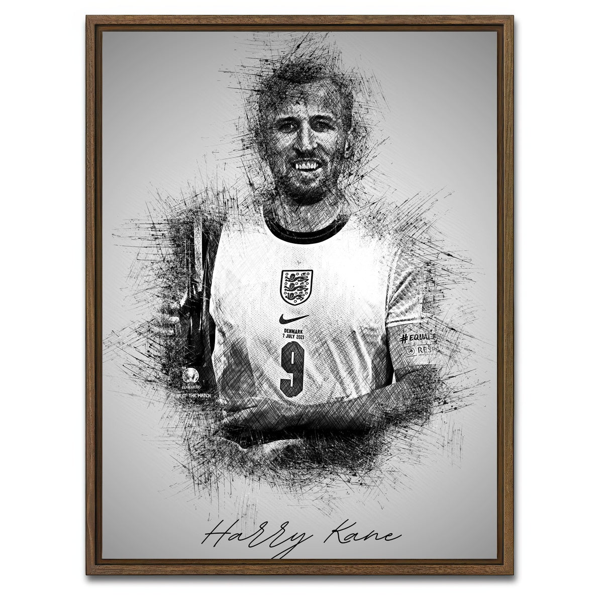 AUTO-MOCKUP WHITE | Harry Kane | 1 Piece | Walnut Framed Canvas | group=3x4