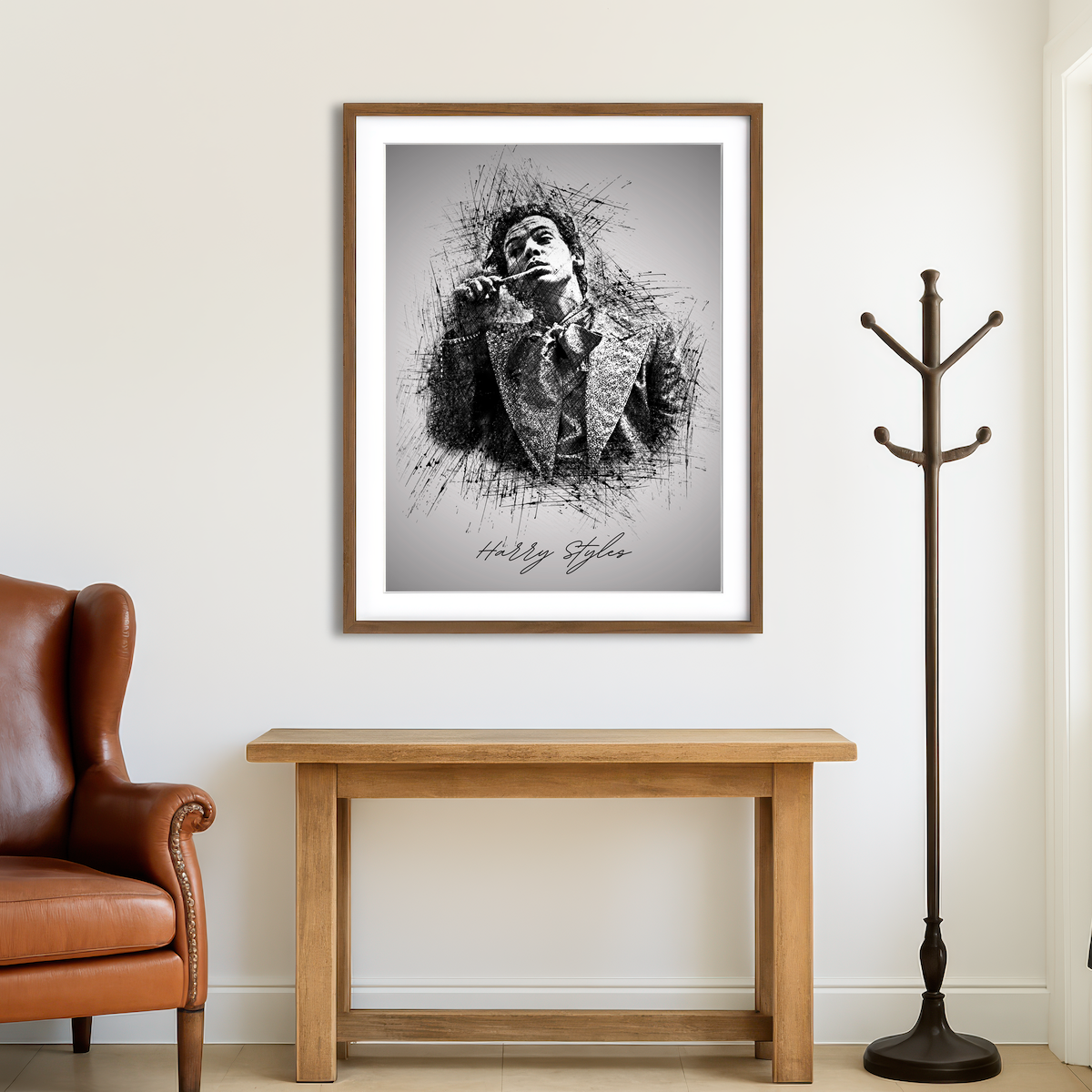 AUTO-MOCKUP ROOM | Harry Styles Brushing Wall Art