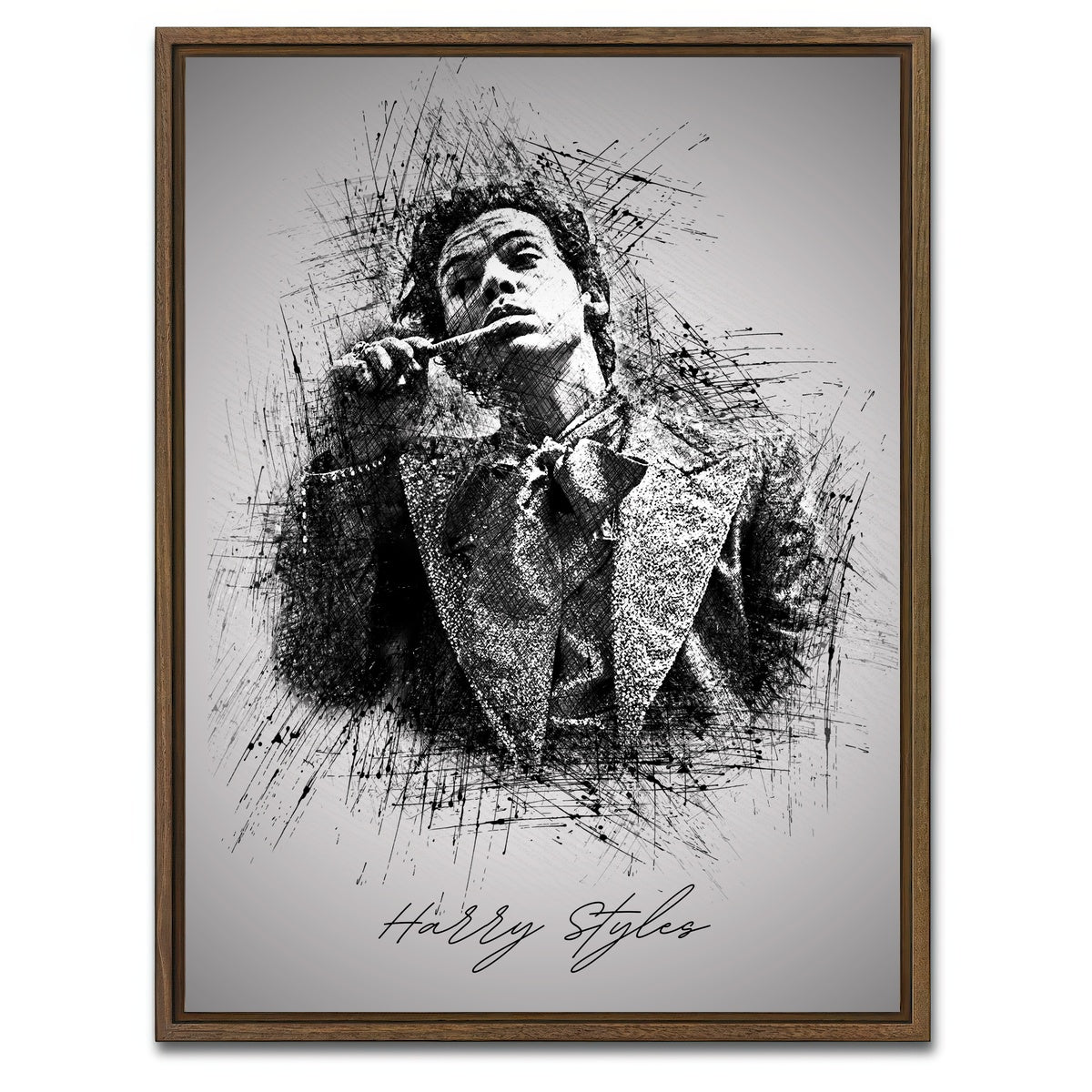 AUTO-MOCKUP WHITE | Harry Styles Brushing | 1 Piece | Walnut Framed Canvas | group=3x4