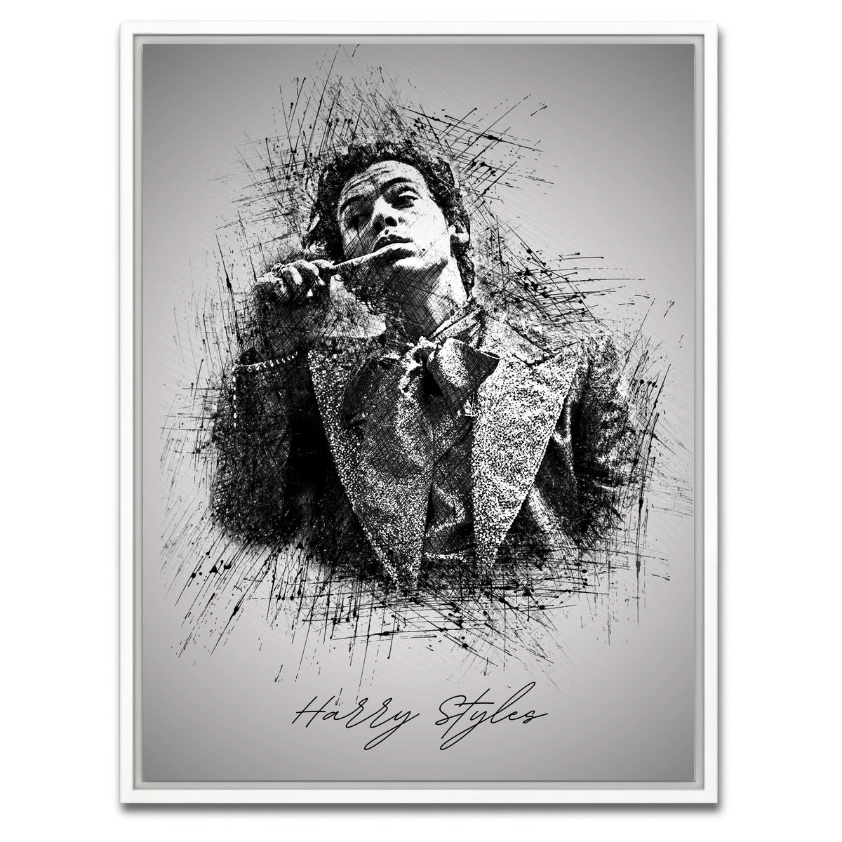 AUTO-MOCKUP WHITE | Harry Styles Brushing | 1 Piece | White Framed Canvas | group=3x4