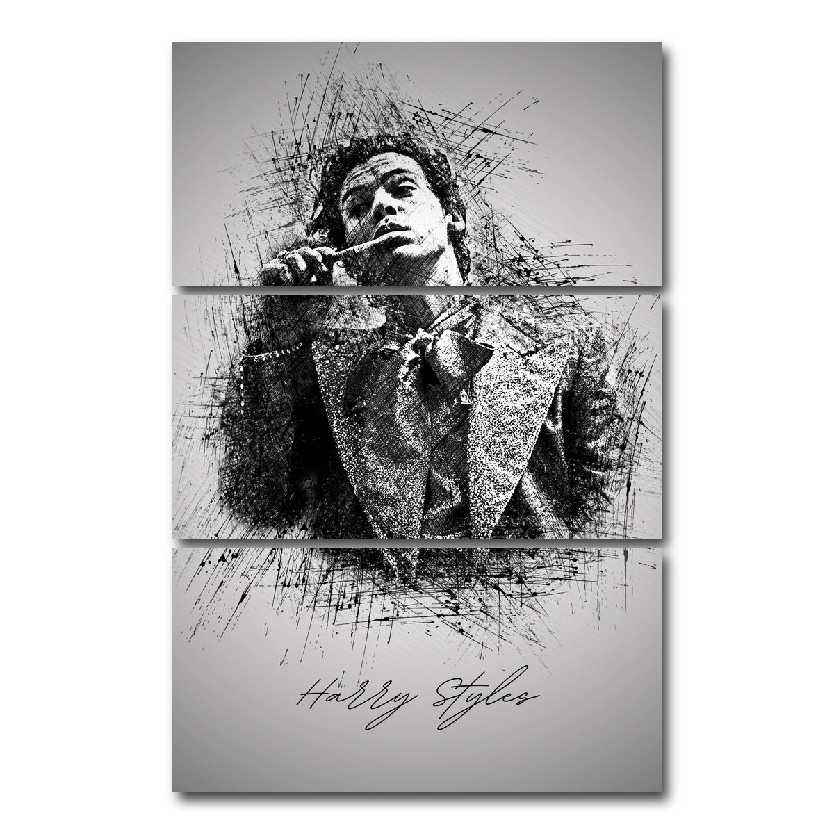 AUTO-MOCKUP WHITE | Harry Styles Brushing | 3 Piece | Gallery Wrap Canvas | group=12x24_stacked