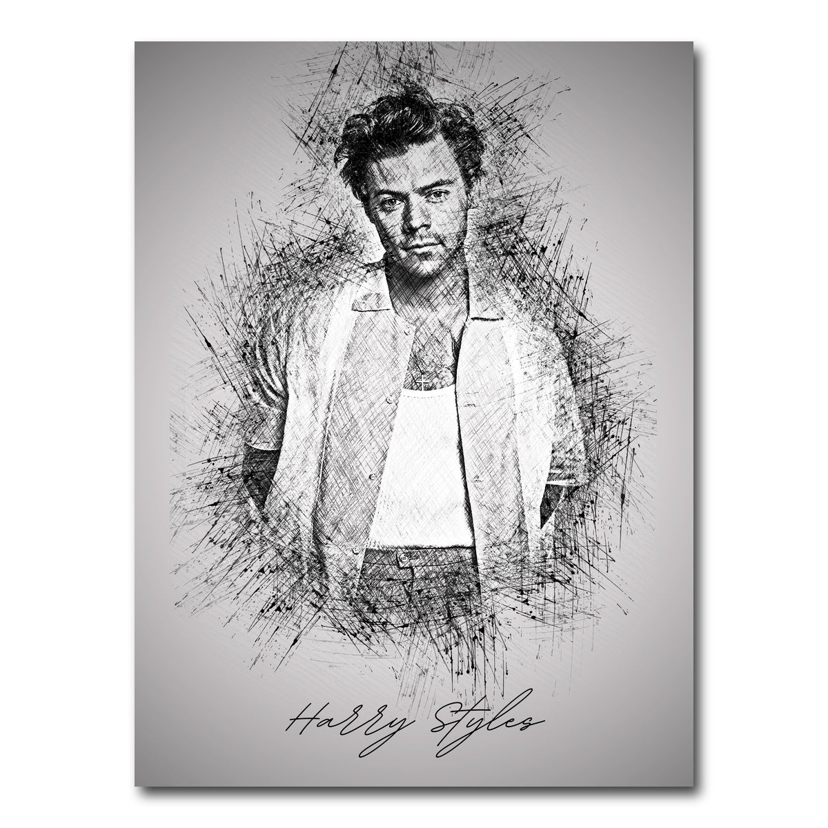AUTO-MOCKUP WHITE | Harry Styles Sketch | 1 Piece | Gallery Wrap Canvas | group=3x4