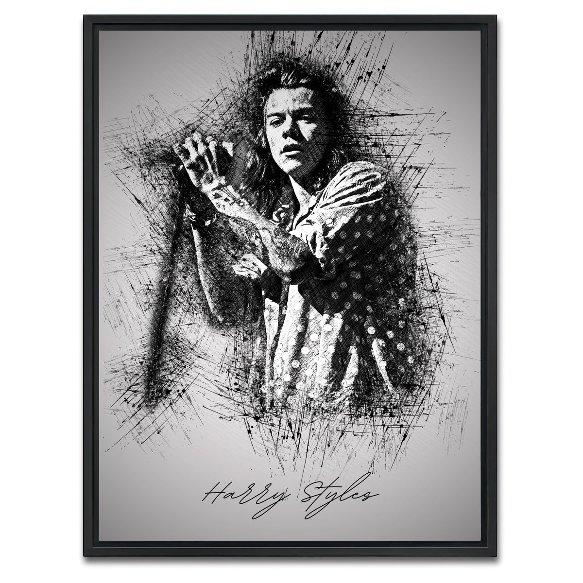 AUTO-MOCKUP WHITE | Harry Styles | 1 Piece | Black Framed Canvas | group=3x4