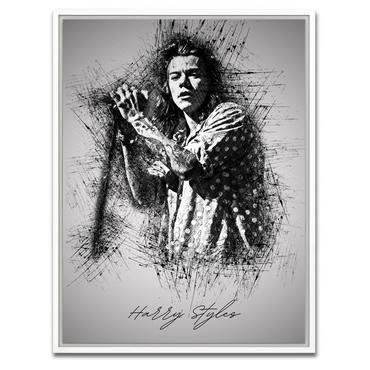 AUTO-MOCKUP WHITE | Harry Styles | 1 Piece | White Framed Canvas | group=3x4