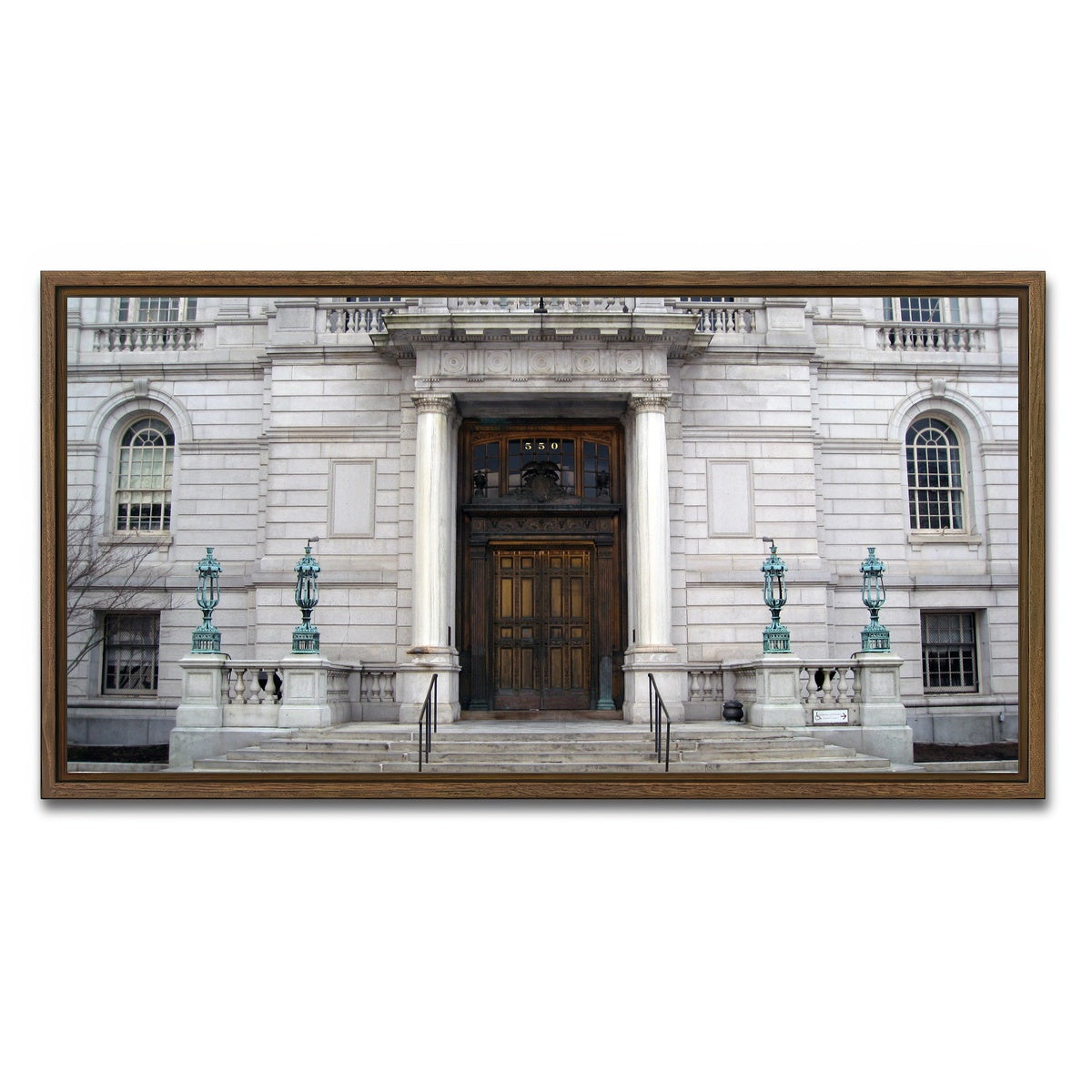 AUTO-MOCKUP WHITE | Hartford Connecticut Town Hall | 1 Piece | Walnut Framed Canvas | group=2x1