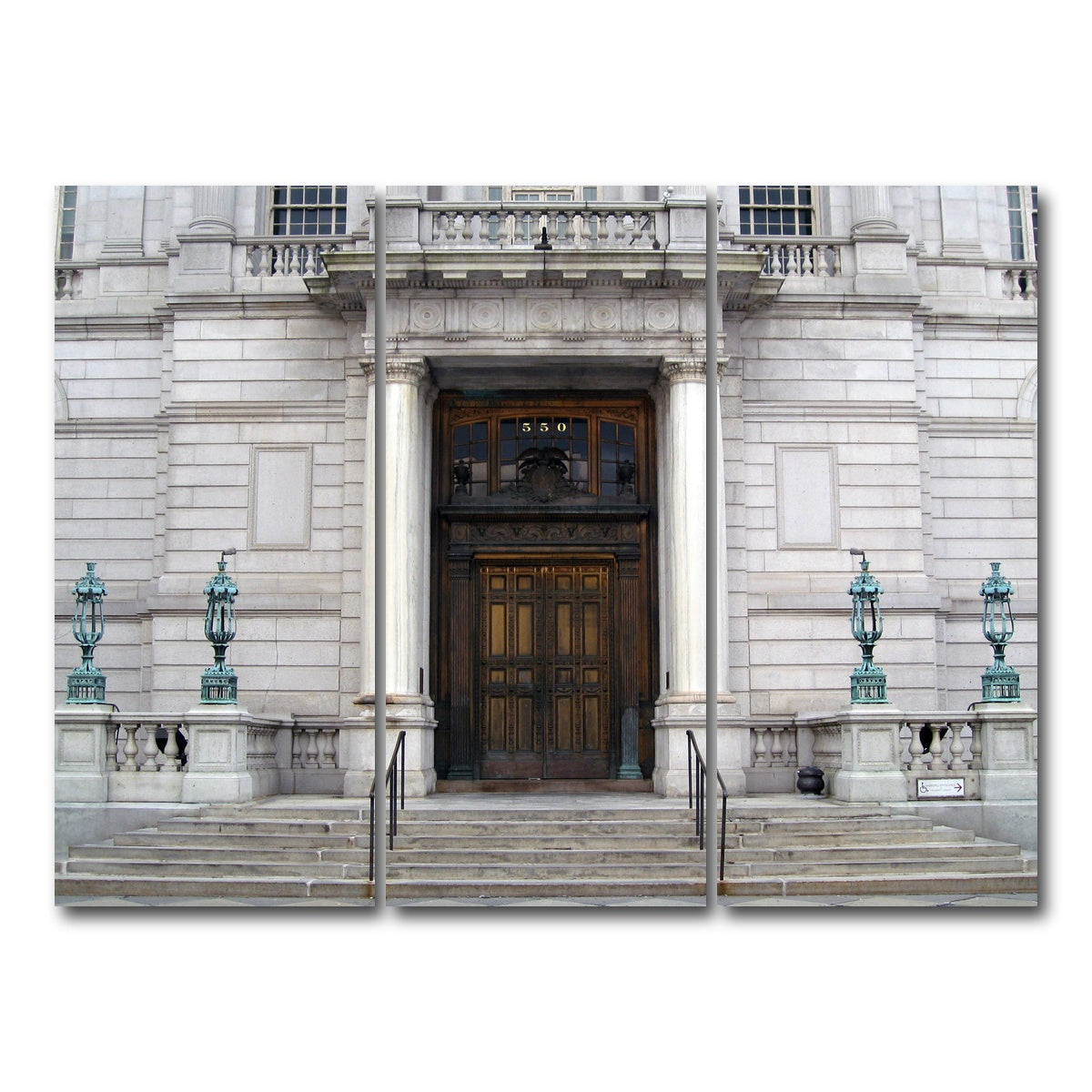 AUTO-MOCKUP WHITE | Hartford Connecticut Town Hall | 3 Piece | Gallery Wrap Canvas | group=8x18