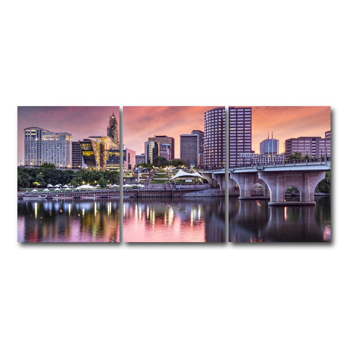 AUTO-MOCKUP WHITE | Hartford Skyline | 3 Piece | Gallery Wrap Canvas | group=18x24