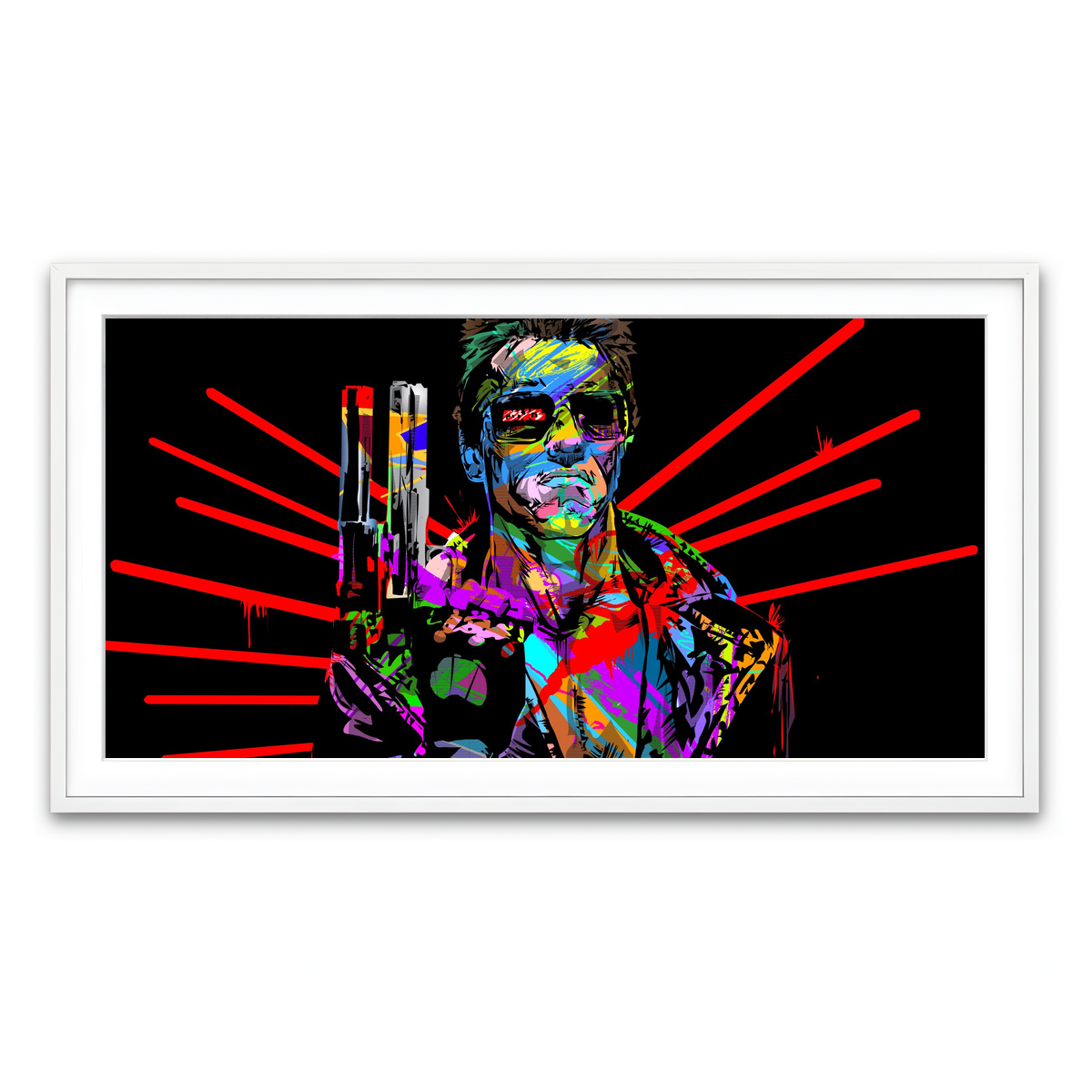 Framed Print 2x1 White