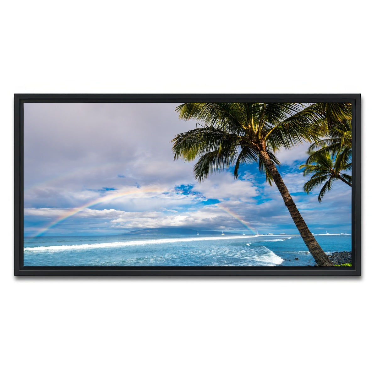 AUTO-MOCKUP WHITE | Hawaiian Landscape | 1 Piece | Black Framed Canvas | group=2x1