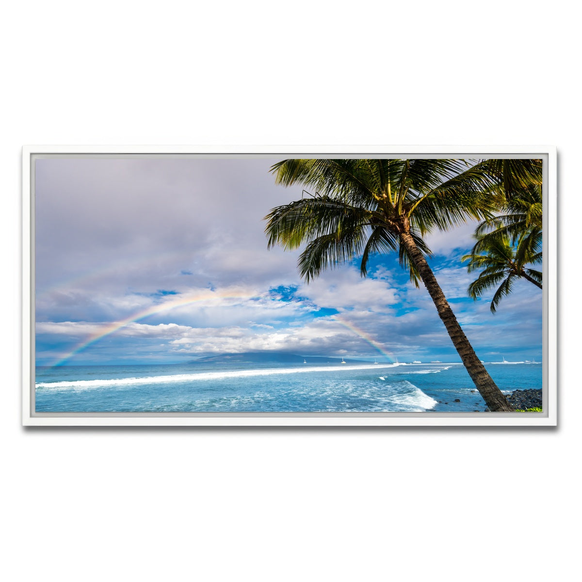 AUTO-MOCKUP WHITE | Hawaiian Landscape | 1 Piece | White Framed Canvas | group=2x1