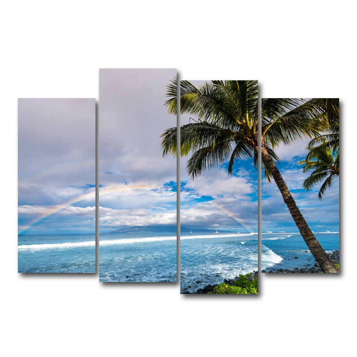 AUTO-MOCKUP WHITE | Hawaiian Landscape | 4 Piece | Gallery Wrap Canvas | group=4_normal