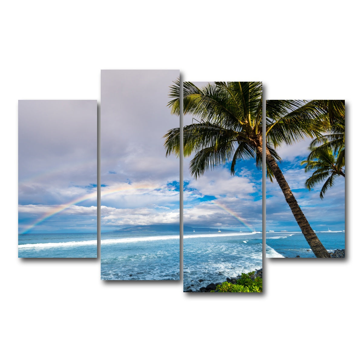 AUTO-MOCKUP WHITE | Hawaiian Landscape | 4 Piece | Gallery Wrap Canvas | group=4_short
