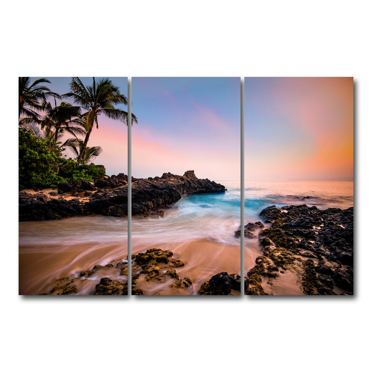 AUTO-MOCKUP WHITE | Hawaiian Paradise | 3 Piece | Gallery Wrap Canvas | group=12x24