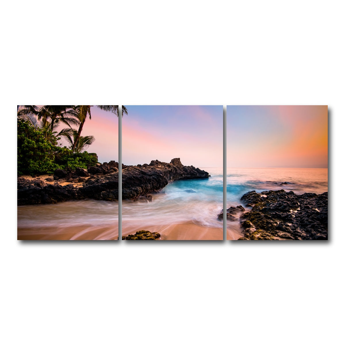 AUTO-MOCKUP WHITE | Hawaiian Paradise | 3 Piece | Gallery Wrap Canvas | group=18x24