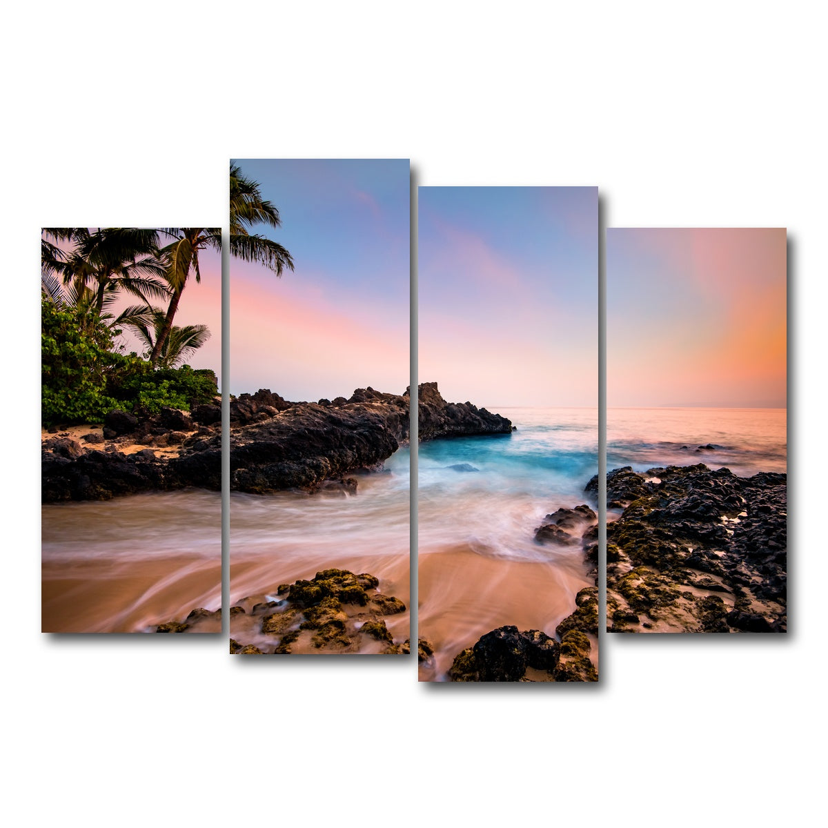 AUTO-MOCKUP WHITE | Hawaiian Paradise | 4 Piece | Gallery Wrap Canvas | group=4_normal