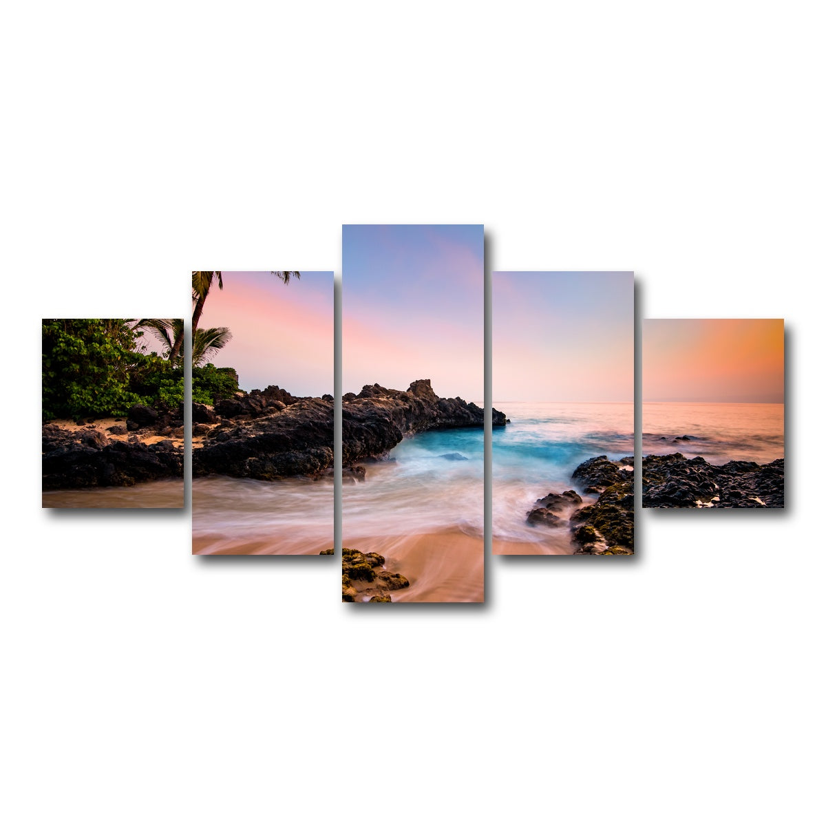 AUTO-MOCKUP WHITE | Hawaiian Paradise | 5 Piece | Gallery Wrap Canvas | group=5_short
